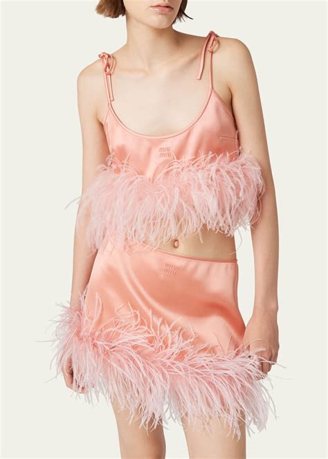 miu miu feather skirt